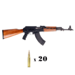 AK47 machine gun with 20 rounds of ammo