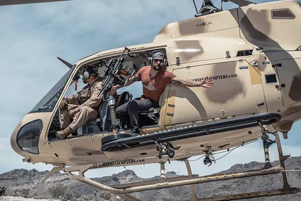 shooting from helicopter