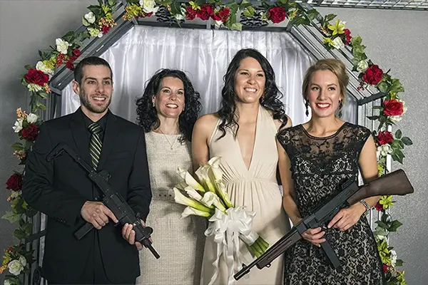 wedding with guns