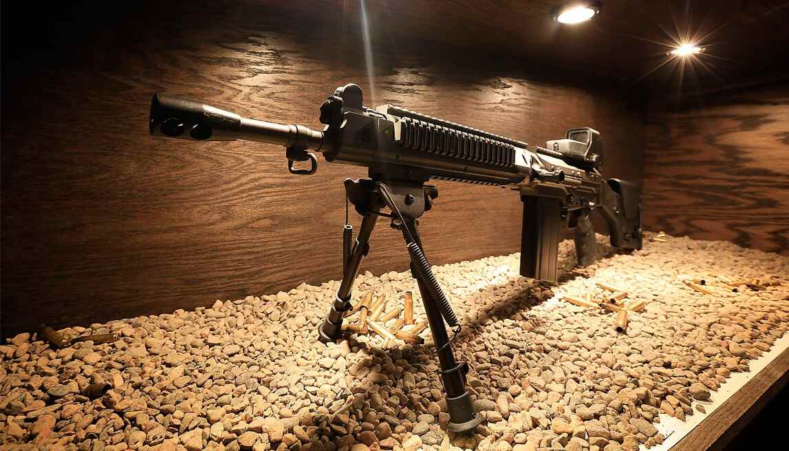 Gun Display Case at Machine Guns Vegas